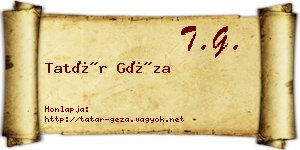 Tatár Géza névjegykártya